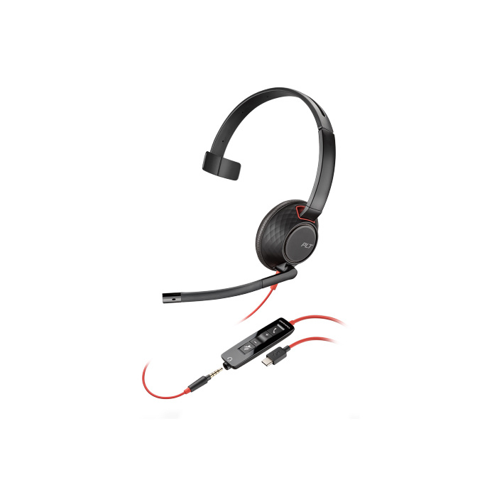 HP Poly Blackwire C5210 UC Mono USB-C/A & 3.5mm Corded Headset